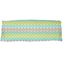 Scallop Repeat Pattern In Miami Pastel Aqua, Pink, Mint And Lemon Body Pillow Cases (dakimakura) 