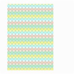 Scallop Repeat Pattern In Miami Pastel Aqua, Pink, Mint And Lemon Small Garden Flag (two Sides) by PaperandFrill