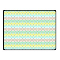 Scallop Repeat Pattern In Miami Pastel Aqua, Pink, Mint And Lemon Double Sided Fleece Blanket (small)  by PaperandFrill