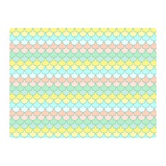 Scallop Repeat Pattern In Miami Pastel Aqua, Pink, Mint And Lemon Double Sided Flano Blanket (mini) 