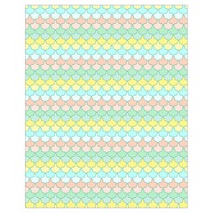 Scallop Repeat Pattern In Miami Pastel Aqua, Pink, Mint And Lemon Drawstring Bag (small) by PaperandFrill