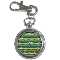 Scallop Pattern Repeat in  New York  Teal, Mustard, Grey and Moss Key Chain Watches