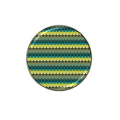 Scallop Pattern Repeat In  new York  Teal, Mustard, Grey And Moss Hat Clip Ball Marker (10 Pack) by PaperandFrill