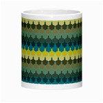 Scallop Pattern Repeat in  New York  Teal, Mustard, Grey and Moss Morph Mugs Center