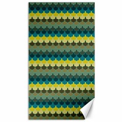 Scallop Pattern Repeat In  new York  Teal, Mustard, Grey And Moss Canvas 40  X 72   by PaperandFrill