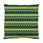 Scallop Pattern Repeat in  New York  Teal, Mustard, Grey and Moss Standard Cushion Cases (Two Sides)  Front