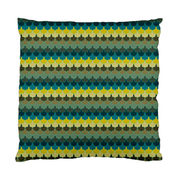 Scallop Pattern Repeat in  New York  Teal, Mustard, Grey and Moss Standard Cushion Cases (Two Sides) 