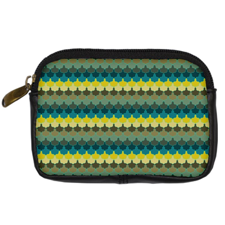 Scallop Pattern Repeat in  New York  Teal, Mustard, Grey and Moss Digital Camera Cases