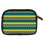 Scallop Pattern Repeat in  New York  Teal, Mustard, Grey and Moss Digital Camera Cases Back