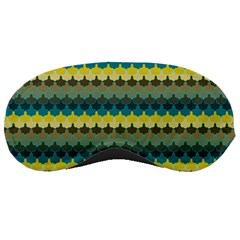 Scallop Pattern Repeat In  new York  Teal, Mustard, Grey And Moss Sleeping Masks