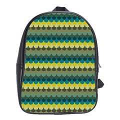 Scallop Pattern Repeat In  new York  Teal, Mustard, Grey And Moss School Bags(large)  by PaperandFrill