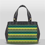 Scallop Pattern Repeat in  New York  Teal, Mustard, Grey and Moss Office Handbags Front