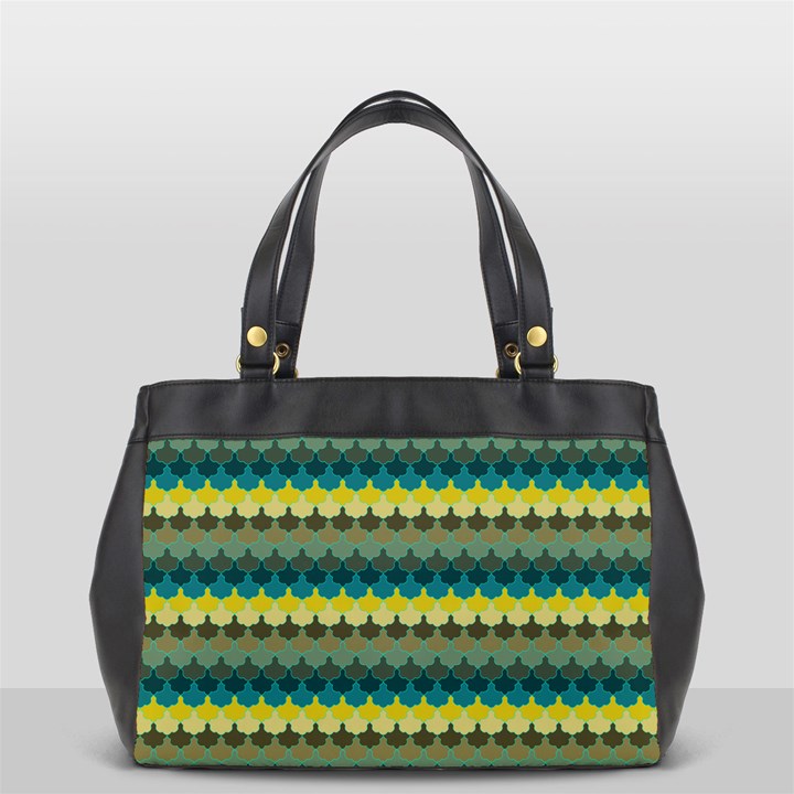 Scallop Pattern Repeat in  New York  Teal, Mustard, Grey and Moss Office Handbags