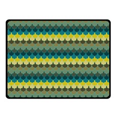 Scallop Pattern Repeat In  new York  Teal, Mustard, Grey And Moss Fleece Blanket (small) by PaperandFrill