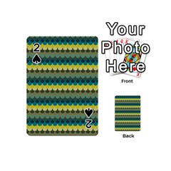 Scallop Pattern Repeat In  new York  Teal, Mustard, Grey And Moss Playing Cards 54 (mini) 