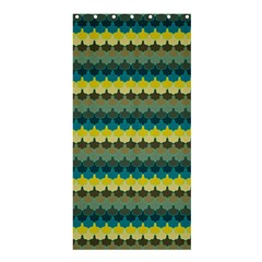 Scallop Pattern Repeat In  new York  Teal, Mustard, Grey And Moss Shower Curtain 36  X 72  (stall) 