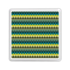 Scallop Pattern Repeat In  new York  Teal, Mustard, Grey And Moss Memory Card Reader (square) 