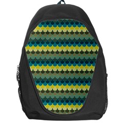 Scallop Pattern Repeat In  new York  Teal, Mustard, Grey And Moss Backpack Bag