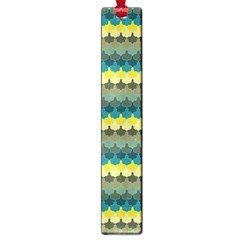 Scallop Pattern Repeat In  new York  Teal, Mustard, Grey And Moss Large Book Marks by PaperandFrill