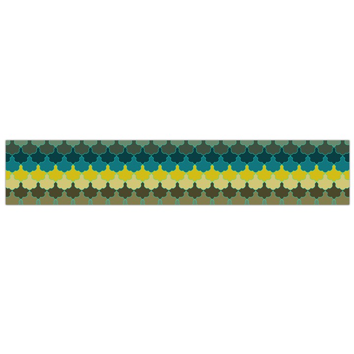 Scallop Pattern Repeat in  New York  Teal, Mustard, Grey and Moss Flano Scarf (Large) 