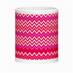 Valentine Pink and Red Wavy Chevron ZigZag Pattern Morph Mugs Center