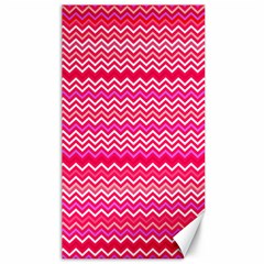 Valentine Pink And Red Wavy Chevron Zigzag Pattern Canvas 40  X 72   by PaperandFrill