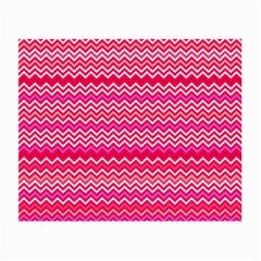 Valentine Pink And Red Wavy Chevron Zigzag Pattern Small Glasses Cloth (2-side)