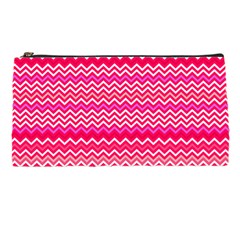 Valentine Pink And Red Wavy Chevron Zigzag Pattern Pencil Cases by PaperandFrill