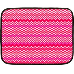 Valentine Pink And Red Wavy Chevron Zigzag Pattern Double Sided Fleece Blanket (mini) 