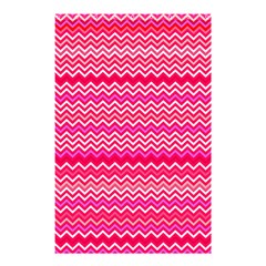 Valentine Pink And Red Wavy Chevron Zigzag Pattern Shower Curtain 48  X 72  (small)  by PaperandFrill