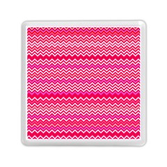 Valentine Pink And Red Wavy Chevron Zigzag Pattern Memory Card Reader (square) 