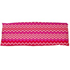 Valentine Pink And Red Wavy Chevron Zigzag Pattern Body Pillow Cases (dakimakura)  by PaperandFrill