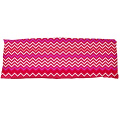 Valentine Pink And Red Wavy Chevron Zigzag Pattern Body Pillow Cases Dakimakura (two Sides)  by PaperandFrill