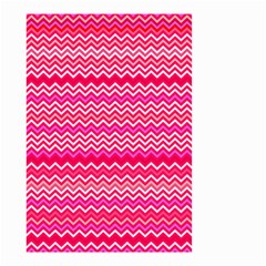 Valentine Pink And Red Wavy Chevron Zigzag Pattern Small Garden Flag (two Sides) by PaperandFrill