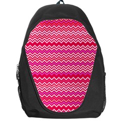 Valentine Pink And Red Wavy Chevron Zigzag Pattern Backpack Bag