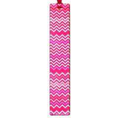 Valentine Pink And Red Wavy Chevron Zigzag Pattern Large Book Marks by PaperandFrill