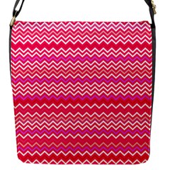 Valentine Pink And Red Wavy Chevron Zigzag Pattern Flap Messenger Bag (s) by PaperandFrill