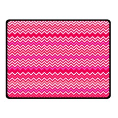 Valentine Pink And Red Wavy Chevron Zigzag Pattern Double Sided Fleece Blanket (small) 