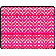 Valentine Pink And Red Wavy Chevron Zigzag Pattern Double Sided Fleece Blanket (medium)  by PaperandFrill