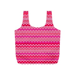 Valentine Pink And Red Wavy Chevron Zigzag Pattern Full Print Recycle Bags (s)  by PaperandFrill