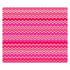 Valentine Pink And Red Wavy Chevron Zigzag Pattern Double Sided Flano Blanket (small)  by PaperandFrill