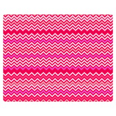 Valentine Pink And Red Wavy Chevron Zigzag Pattern Double Sided Flano Blanket (medium) 