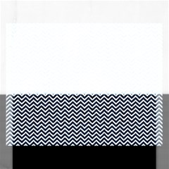 Blue And White Chevron Wavy Zigzag Stripes Rectangular Jigsaw Puzzl by PaperandFrill