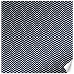 Blue and White Chevron Wavy Zigzag Stripes Canvas 16  x 16   15.2 x15.41  Canvas - 1