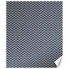 Blue And White Chevron Wavy Zigzag Stripes Canvas 20  X 24   by PaperandFrill