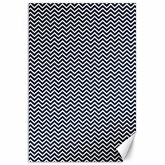 Blue And White Chevron Wavy Zigzag Stripes Canvas 20  X 30   by PaperandFrill