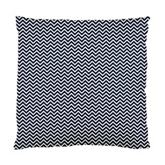 Blue And White Chevron Wavy Zigzag Stripes Standard Cushion Case (one Side)  by PaperandFrill