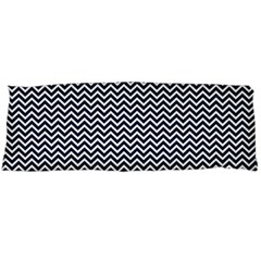 Blue And White Chevron Wavy Zigzag Stripes Body Pillow Cases (dakimakura)  by PaperandFrill