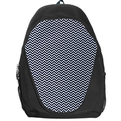 Blue And White Chevron Wavy Zigzag Stripes Backpack Bag