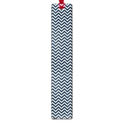 Blue And White Chevron Wavy Zigzag Stripes Large Book Marks by PaperandFrill